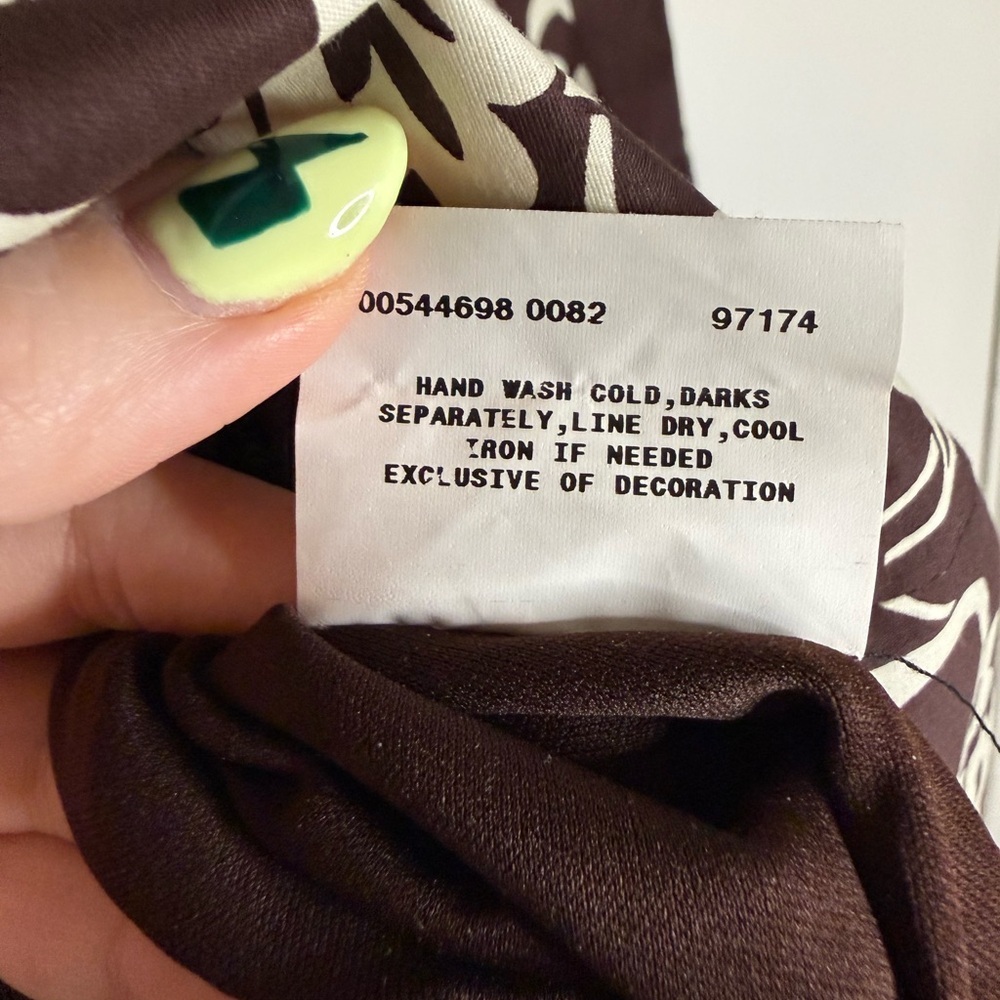 Vintage Y2k A.Byer Brown and Cream Dress Size 9 - Picture 8 of 14